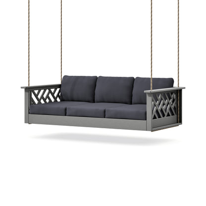 POLYWOOD Chippendale Daybed Swing in Slate Grey / Midnight Linen