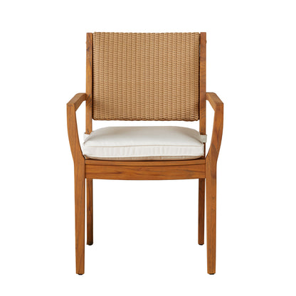 Lloyd Flanders Teak Loom Back Teak Dining Armchair, lifestyle photo 4