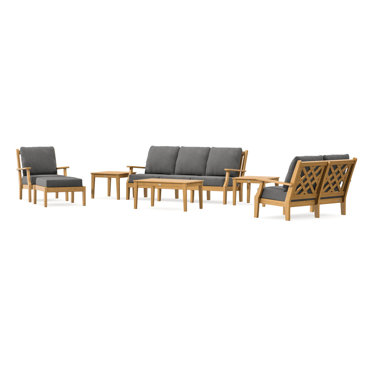 POLYWOOD Country Living Wovendale 7-Piece Deep Seating Set in Natural