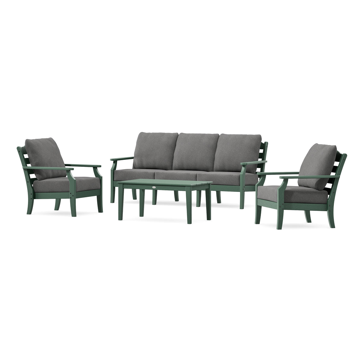 POLYWOOD Savannah 4-Piece Deep Seating Set with Sofa in Green