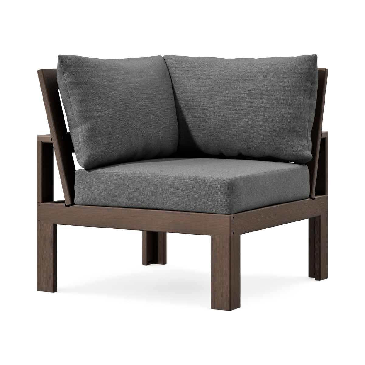 POLYWOOD Modular Corner Chair in Kona / Ash Charcoal