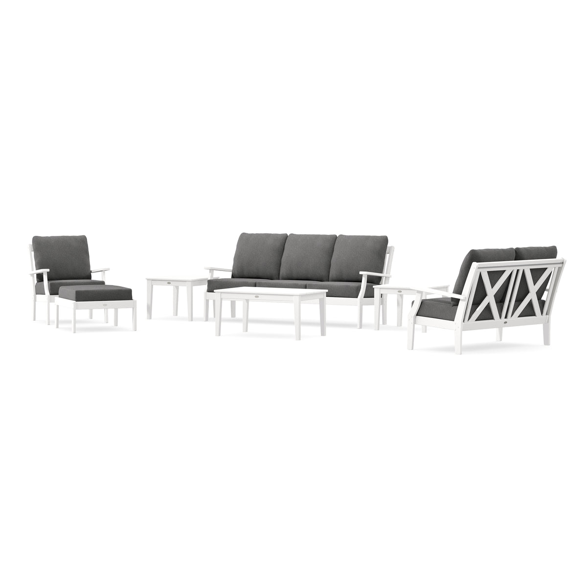 POLYWOOD Braxton 7-Piece Deep Seating Set in White