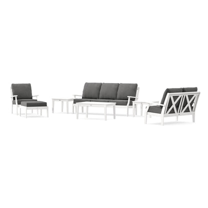 POLYWOOD Braxton 7-Piece Deep Seating Set in White
