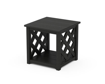 POLYWOOD Wovendale Accent Table in Black