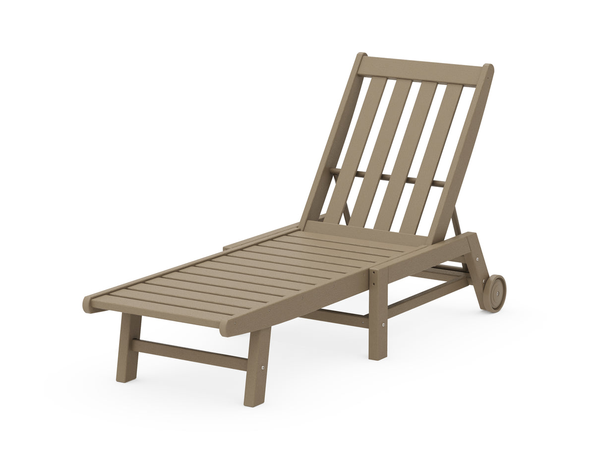 POLYWOOD Vineyard Chaise with Wheels in Vintage Sahara