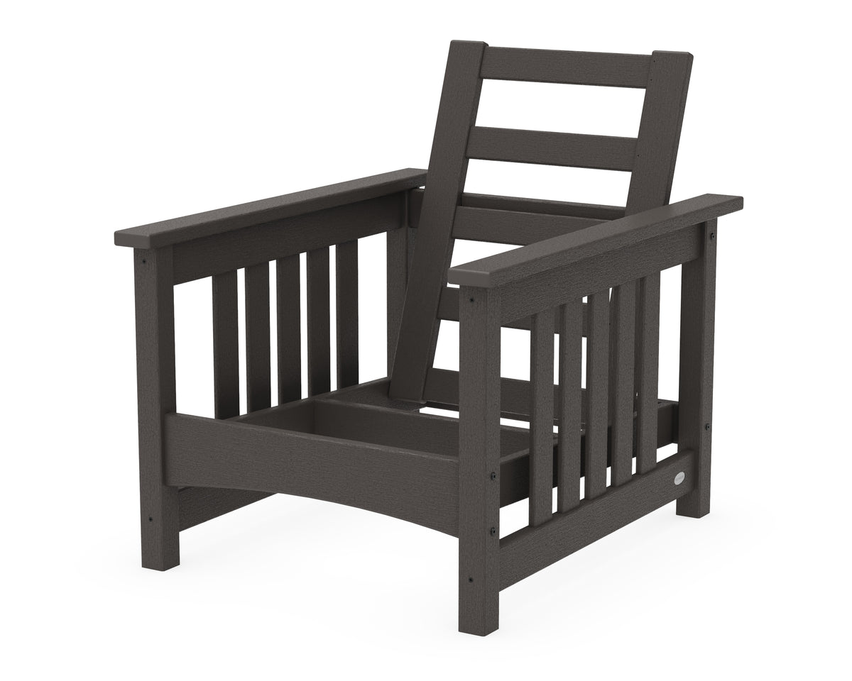 POLYWOOD Club Mission Chair Frame in Vintage Coffee