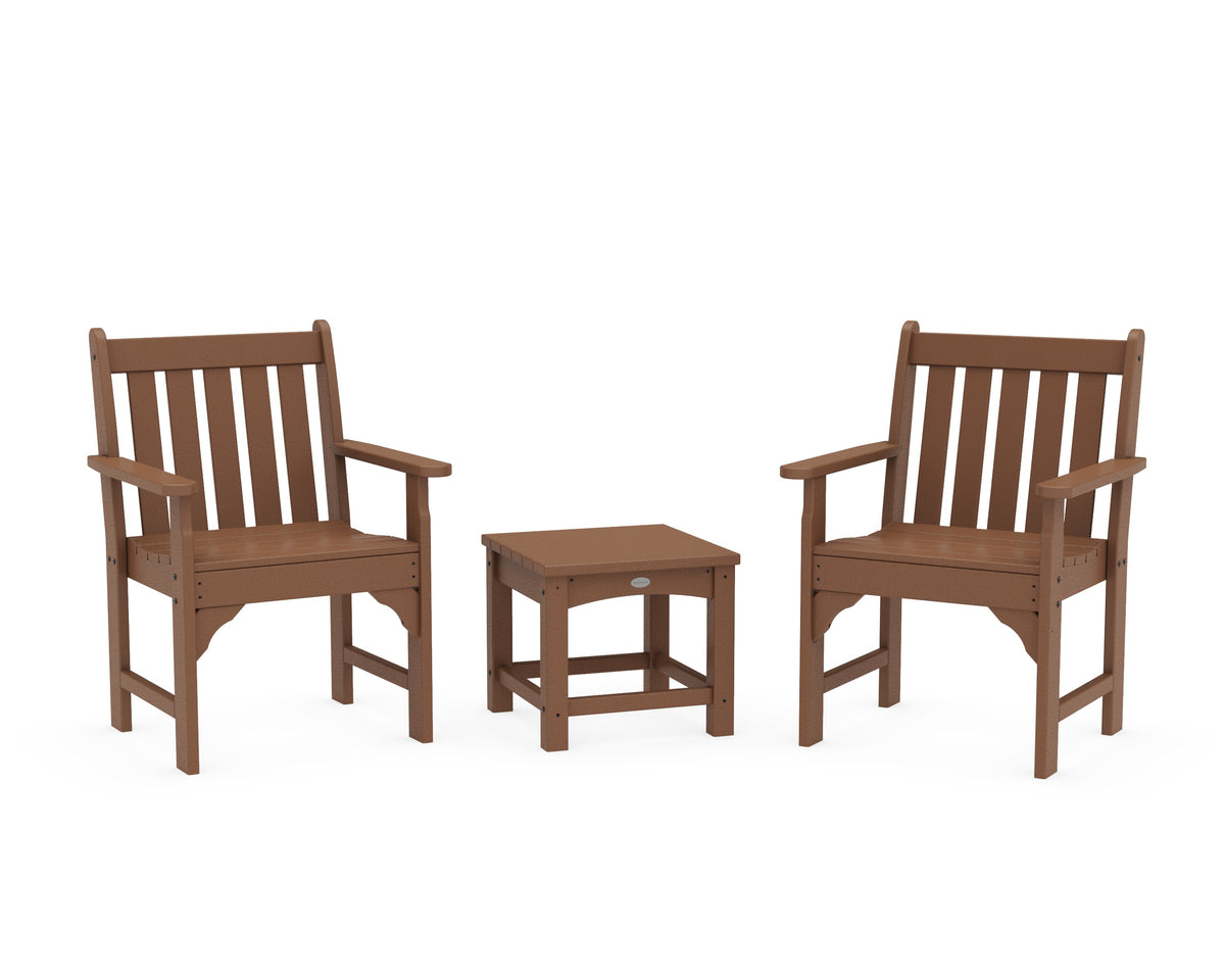 POLYWOOD Vineyard 3-Piece Garden Chair Set in Teak