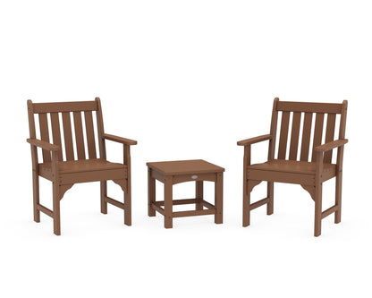 POLYWOOD Vineyard 3-Piece Garden Chair Set in Teak
