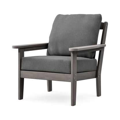 POLYWOOD Cottage Deep Seating Chair in Driftwood / Ash Charcoal
