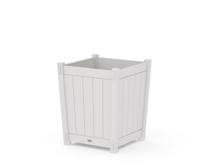 POLYWOOD Vineyard Large Tapered Square Short Planter Box in Vintage White