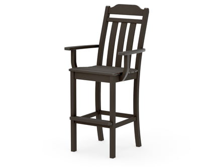 POLYWOOD Cottage Bar Arm Chair in Vintage Coffee