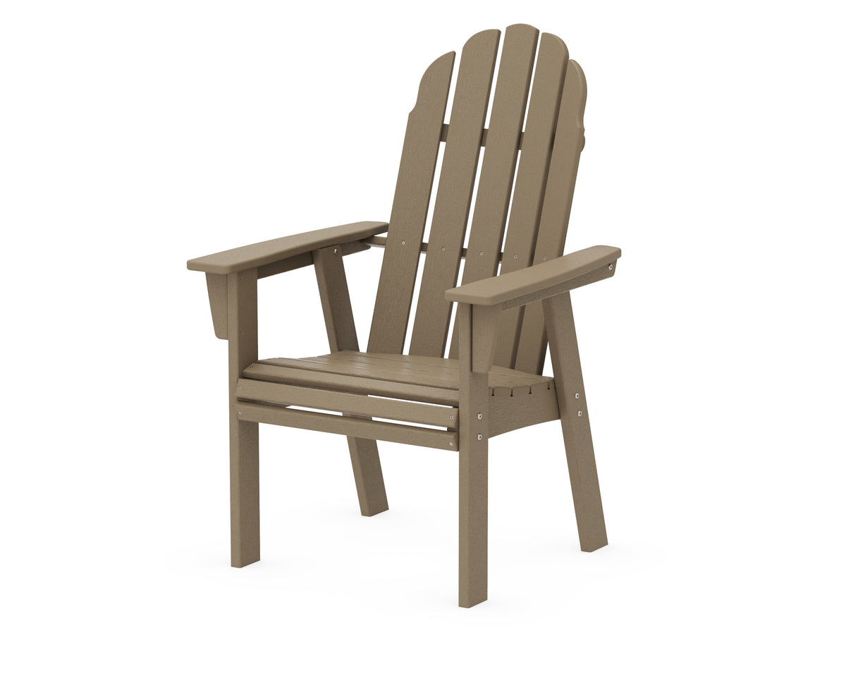 POLYWOOD Vineyard Curveback Adirondack Dining Chair in Vintage Sahara