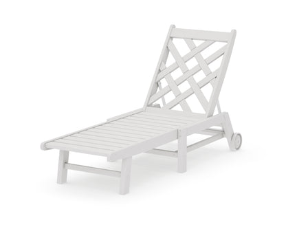 POLYWOOD Wovendale Chaise with Wheels in Vintage White