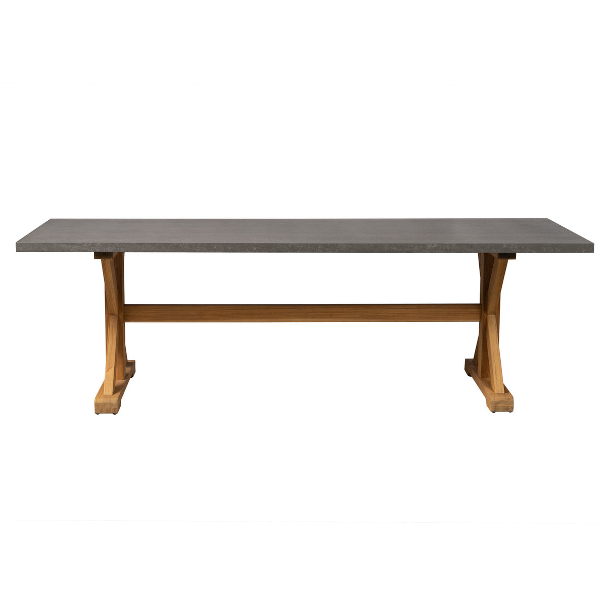 Lloyd Flanders Teak 94" Ceramic Top Teak Dining Table, lifestyle photo 2