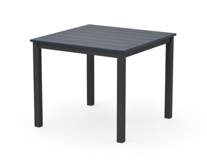 POLYWOOD Main Street 36" x 36" Dining Table in Black / Navy