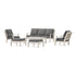 POLYWOOD Chinoiserie 6-Piece Lounge Sofa Set in Sand
