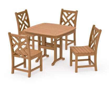 POLYWOOD Chippendale 5-Piece Side Chair Dining Set in Natural