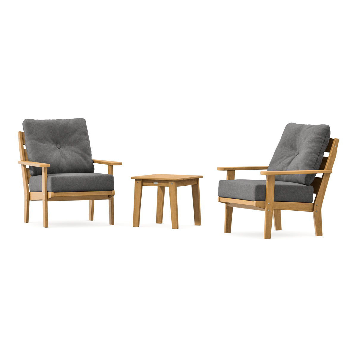 POLYWOOD Lakeside 3-Piece Deep Seating Chair Set in Natural