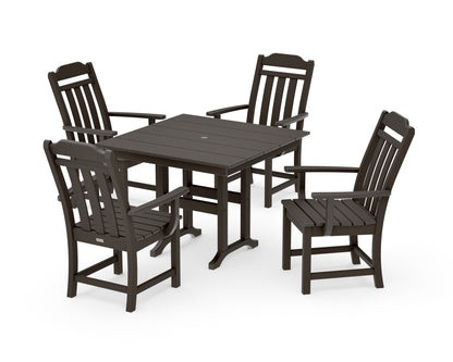 POLYWOOD Cottage 5-Piece Farmhouse Dining Set in Vintage Coffee