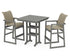 POLYWOOD EDGE Woven 3-Piece Farmhouse Bar Set with Trestle Legs in Slate Grey / Dune Grass