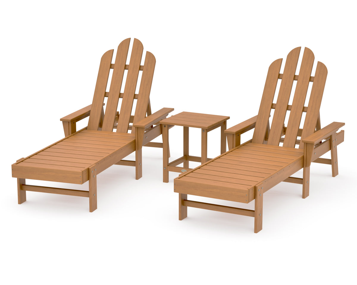POLYWOOD Long Island Chaise 3-Piece Set in Natural