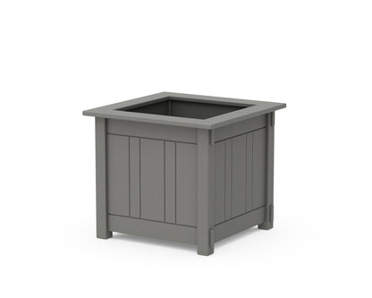 POLYWOOD Acadia Large Square Planter Box in Slate Grey