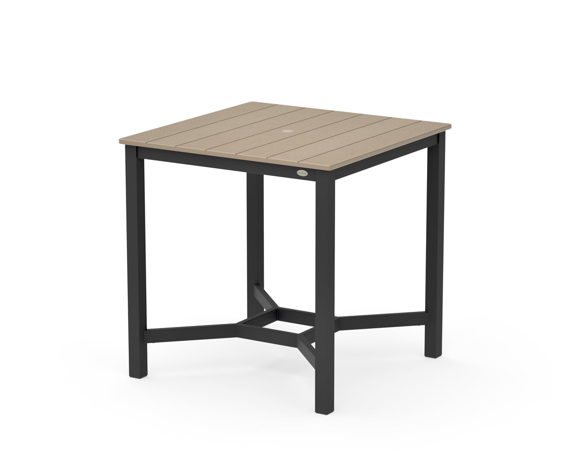 POLYWOOD Main Street 36 x 36 Counter Table in Black / Vintage Sahara