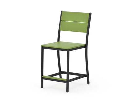 POLYWOOD Main Street Counter Side Chair in Black / Lime