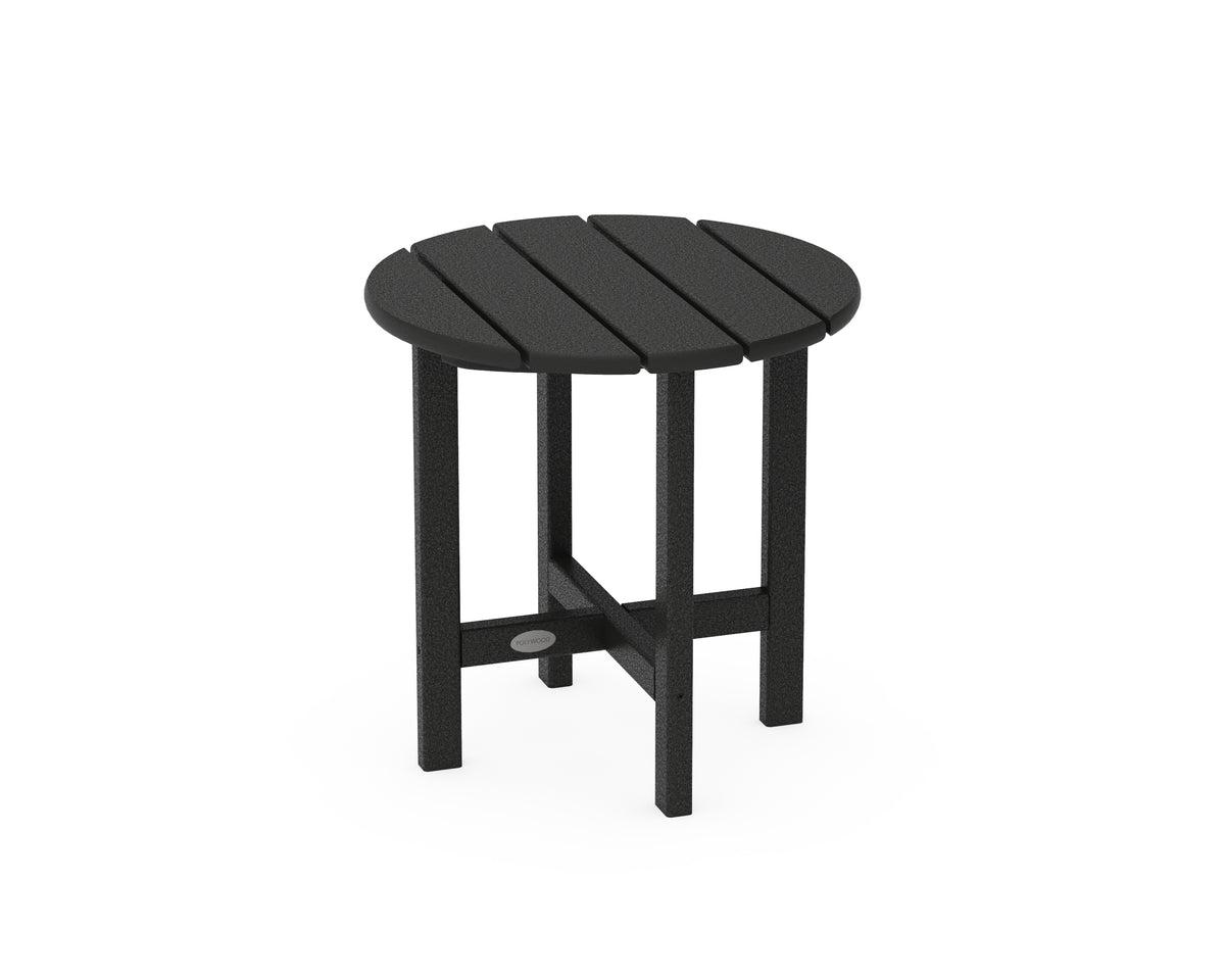 POLYWOOD Round 18" Side Table in Black
