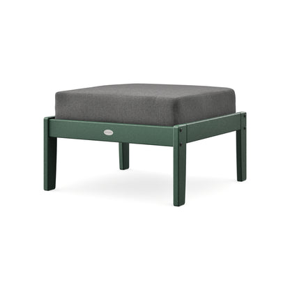 POLYWOOD Braxton Deep Seating Ottoman in Green / Ash Charcoal