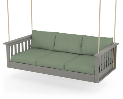 POLYWOOD Vineyard Daybed Swing in Slate Grey / Exhale Rainwashed