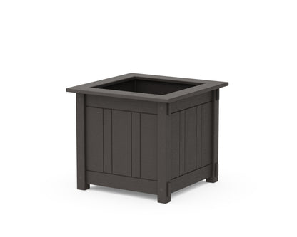 POLYWOOD Acadia Large Square Planter Box in Vintage Coffee