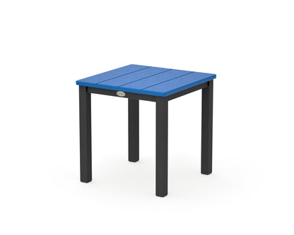POLYWOOD Main Street 18" Side Table in Black / Pacific Blue