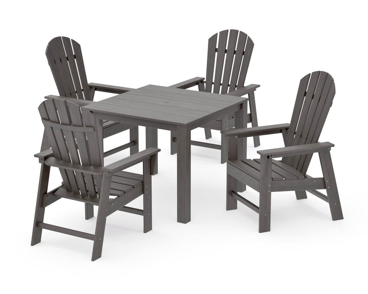 POLYWOOD South Beach Coast 5-Piece Parsons Dining Set in Driftwood