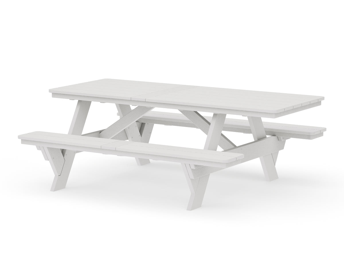 POLYWOOD Rockford 85” ADA Picnic Table in Vintage White