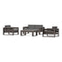 POLYWOOD PW Designer Series Latitude 4-Piece Lounge Loveseat Set in Vintage Coffee / Ash Charcoal
