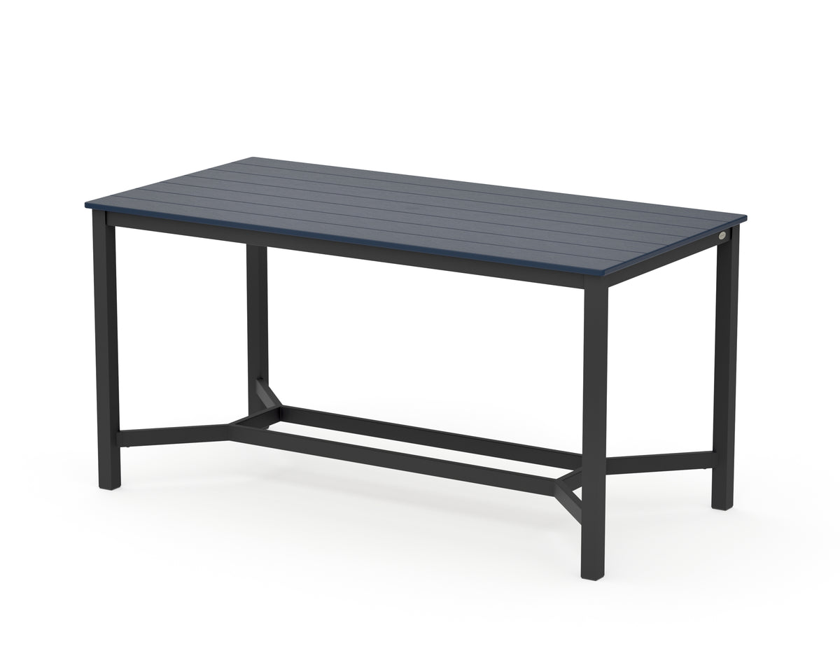 POLYWOOD Main Street 36 x 72 Counter Table in Black / Navy