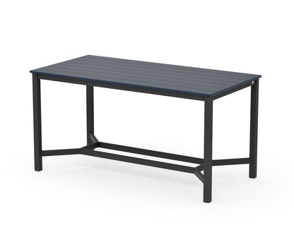 POLYWOOD Main Street 36 x 72 Counter Table in Black / Navy