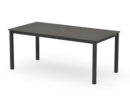 POLYWOOD Main Street 36" x 72" Dining Table in Black / Vintage Coffee