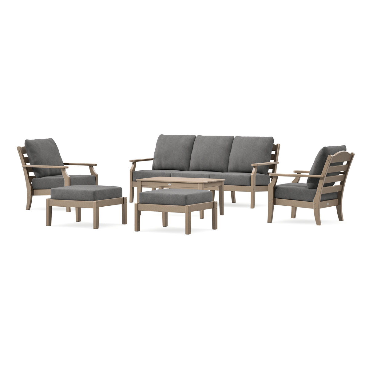 POLYWOOD Savannah 6-Piece Lounge Sofa Set in Vintage Sahara