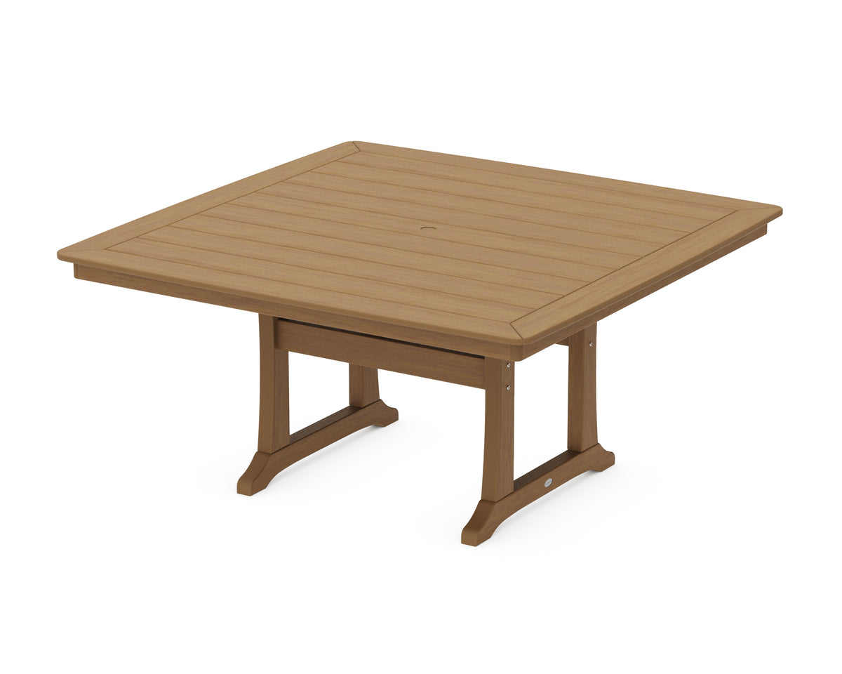 POLYWOOD Nautical Trestle 59" Dining Table in Natural