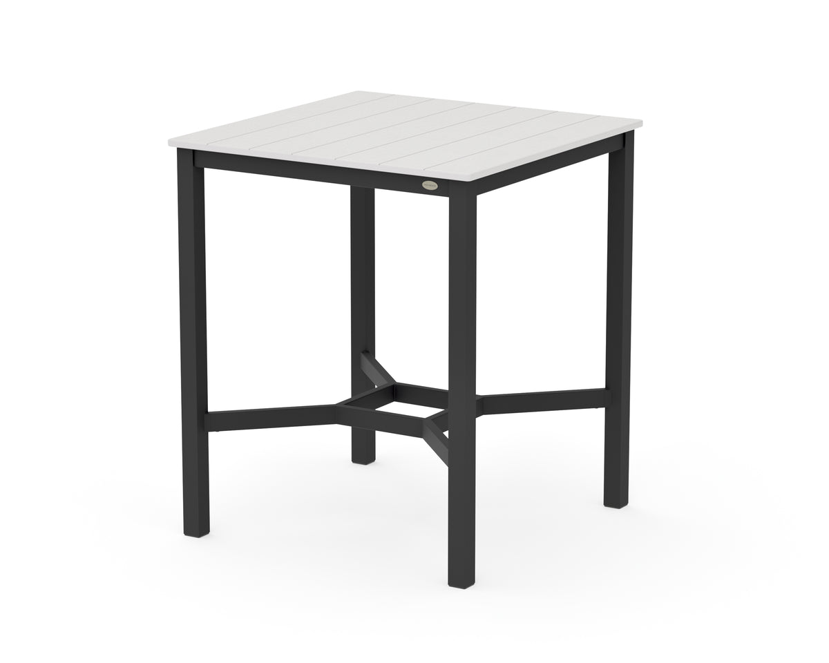 POLYWOOD Main Street 36 x 36 Bar Table in Black / Vintage White