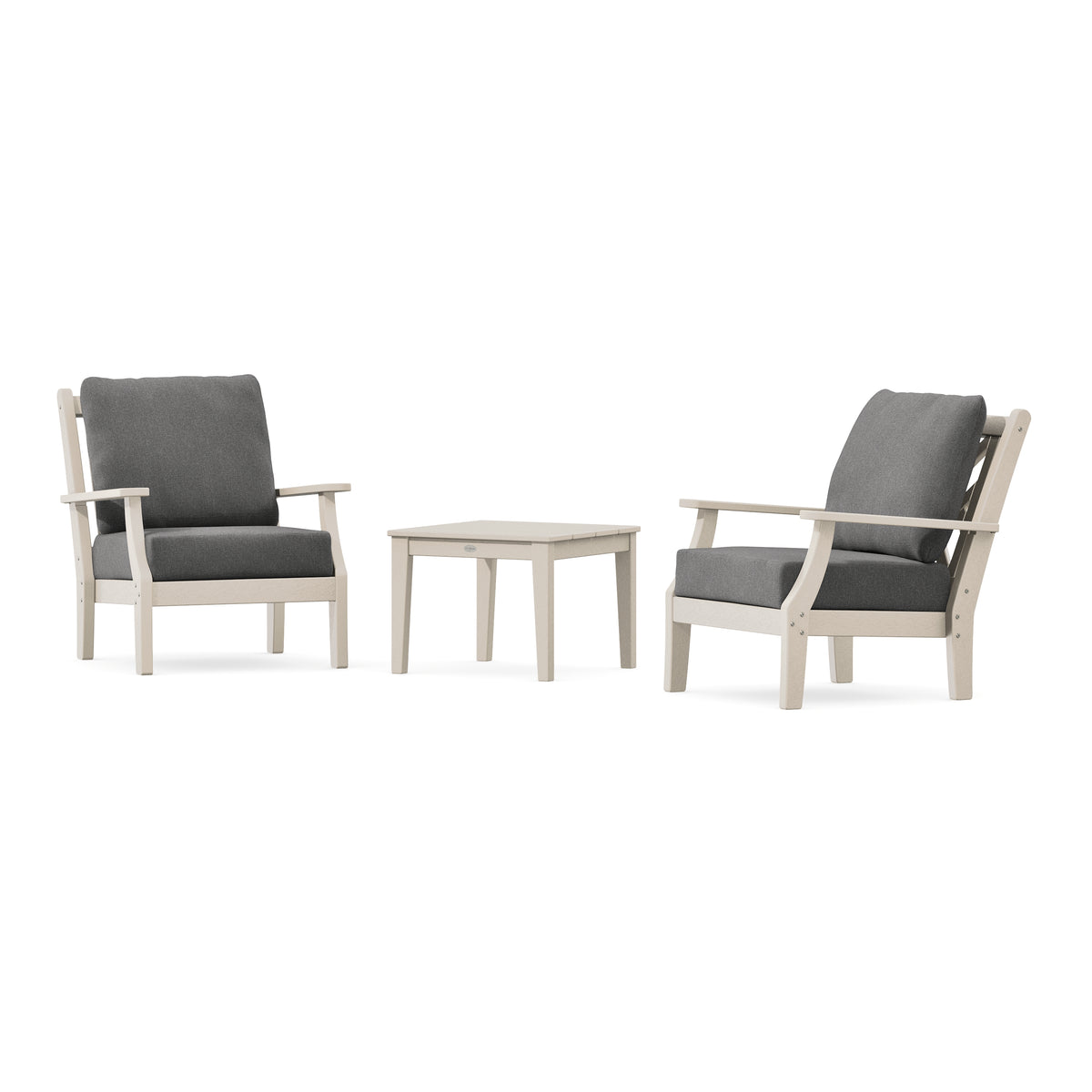 POLYWOOD Country Living Wovendale 3-Piece Deep Seating Set in Sand