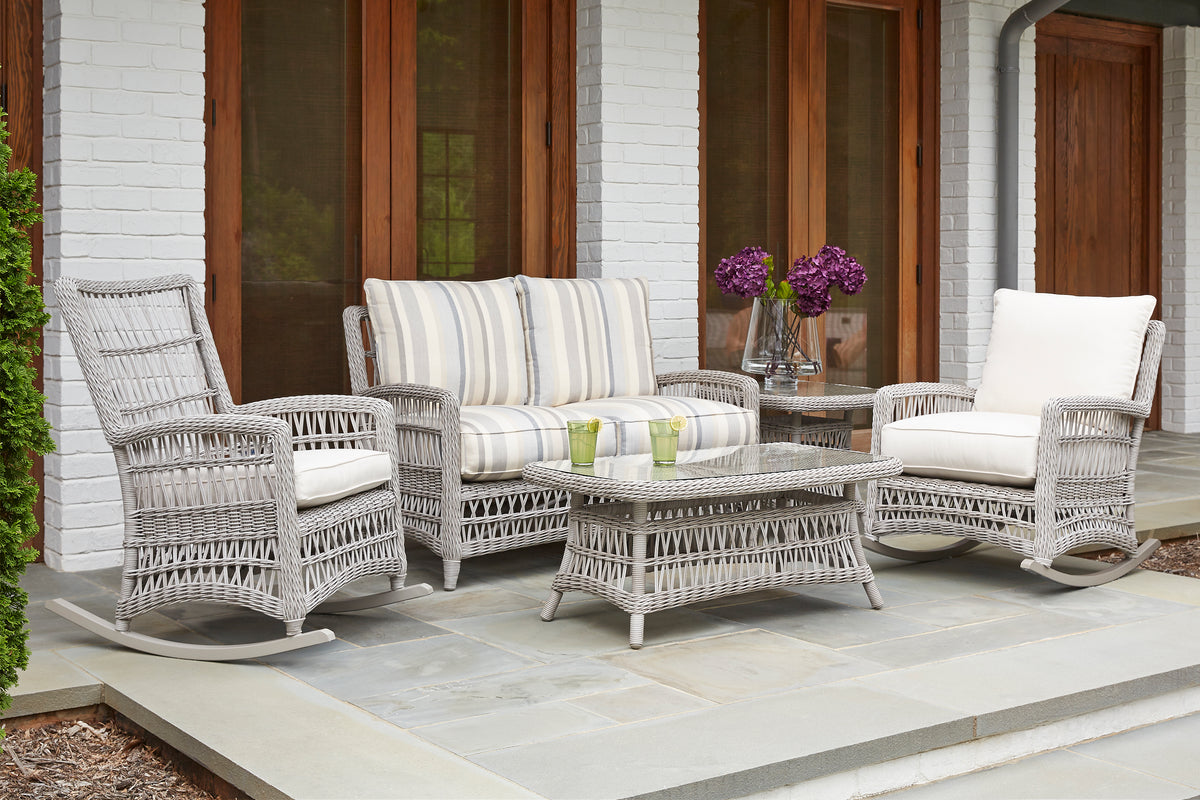 Lloyd Flanders Mackinac 44" Rectangular Cocktail Table, lifestyle photo 3
