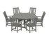 POLYWOOD Vineyard 7-Piece Arm Chair Round Farmhouse Dining Set in Slate Grey