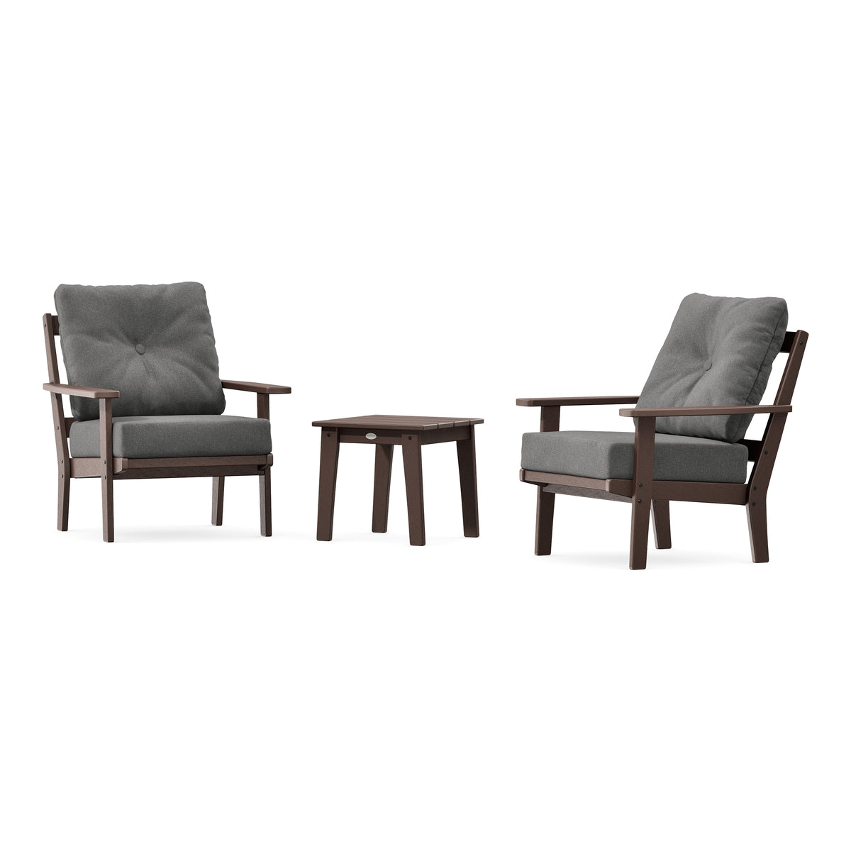POLYWOOD Prairie 3-Piece Deep Seating Set in Mahogany