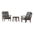 POLYWOOD Prairie 3-Piece Deep Seating Set in Mahogany