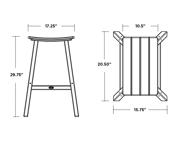 POLYWOOD Contempo 30" Saddle Bar Stool