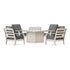 POLYWOOD Savannah 5-Piece Deep Seating Set with Fire Pit Table in Sand