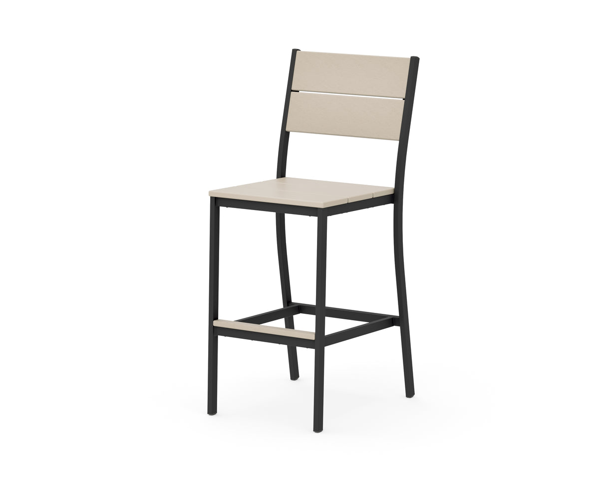 POLYWOOD Main Street Bar Side Chair in Black / Sand